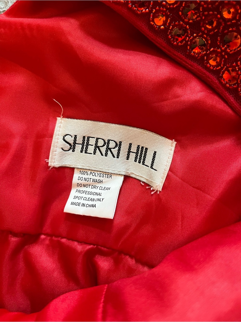 Sherri Hill Red Embellished V-Neck Mini Dress - Prom or Party Ready To Go! - Picture 2 of 7